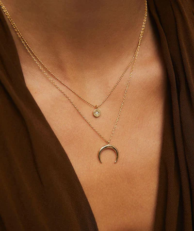 Collar doble luna invertida Vidal & Vidal